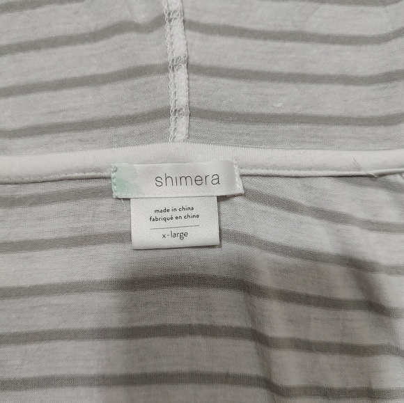 Shimera Gray and White Striped Hooded Top Size XL - Picture 9 of 9